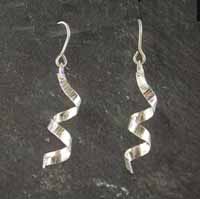 Handmade silver spiral earrings from gracie mae jewellery