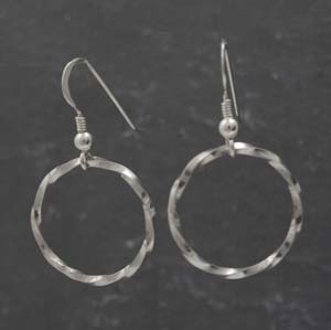 Siver twisted wire ring earrings